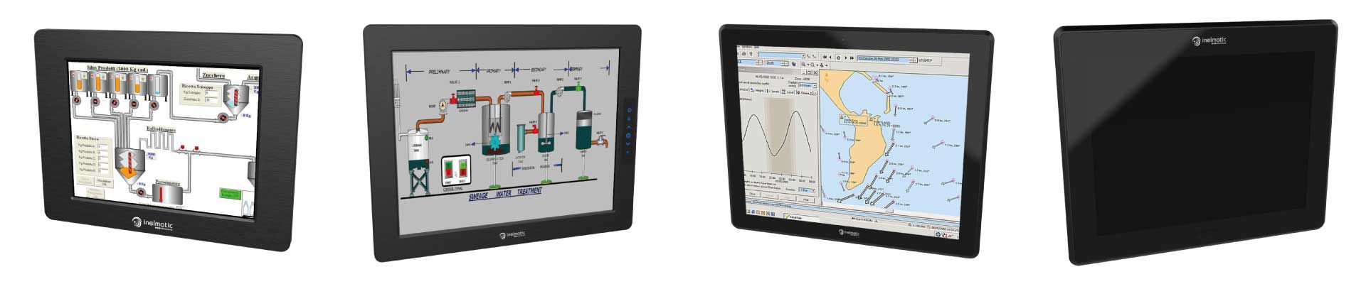 Robuste industrielle Displays mit gefrästem Metallrahmen - Inelmatic