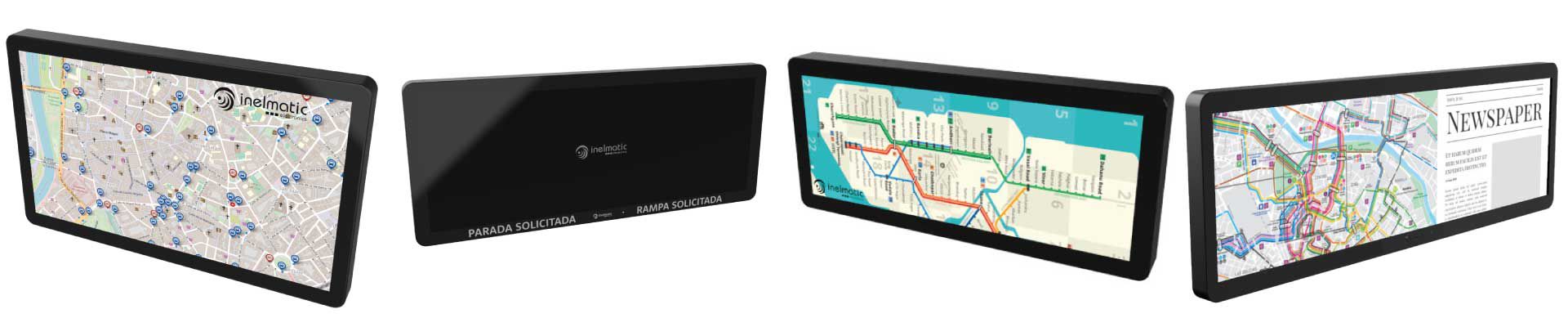 Écrans du système d'info-divertissement pour les passagers des bus - Inelmatic