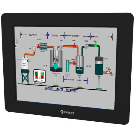 MAF1000 es un monitor robusto XGA de 10" pulgadas de estructura de metal de fresado a prueba de agua - Inelmatic