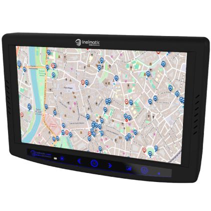 XF700 rugged vehicle transportation transflective optical bonding monitor front image map - Inelmatic